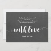 おしゃれな白い手書きオーバーレイの感謝カード サンキューカード (裏面)