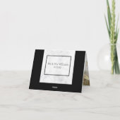 おしゃれな白とグレーの大理石 結婚式のお礼 サンキューカード (裏面)