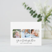 おしゃれな白のモダンなグリーティングカード 3枚の写真 ポストカード (スタンド正面)