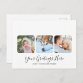 おしゃれな白のモダンなグリーティングカード 3枚の写真 ポストカード (正面/裏面)
