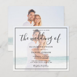 おしゃれな白黒写真ウェディング招待状（お得な価格）