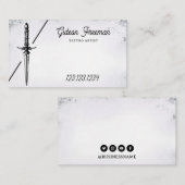 おしゃれな白黒剣入れ屋 名刺 (正面/裏面)