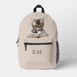おしゃれな眼鏡の賢い子猫のオリジナルデザイン プリントバックパック