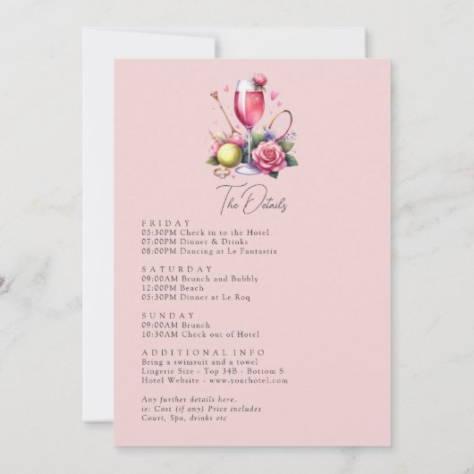 おしゃれな社交クラブのハッピーエンドウィーク 招待状 (裏面)