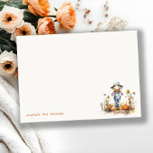 おしゃれな秋のカボチャのかかしハーベスト子供の誕生日 ノートカード