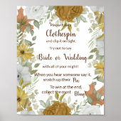 おしゃれな秋のシャワーゲームサイン クラシプで飾る ポスター (正面)