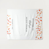 おしゃれな秋のブライダルシャワー ウェルカムバナー 紅葉の葉 タペストリー (正面(横))