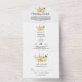 おしゃれな秋の水彩画パンプキン＆フラワー オールインワン招待状 (内側)