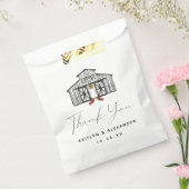 おしゃれな秋の納屋の結婚式のお礼 フェイバーバッグ (封をした状態)