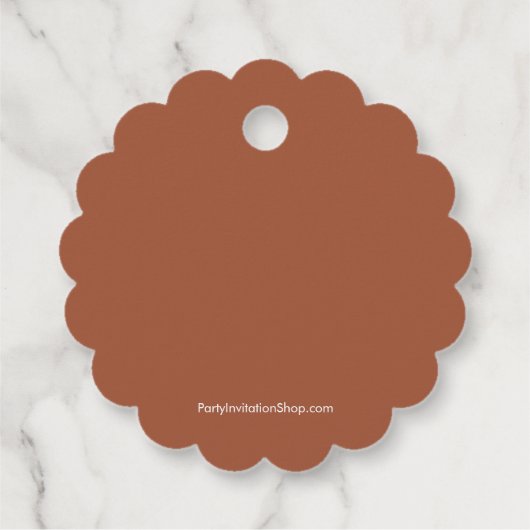 おしゃれな秋の花のブライダルシャワーのお礼 フェイバータグ (裏面)