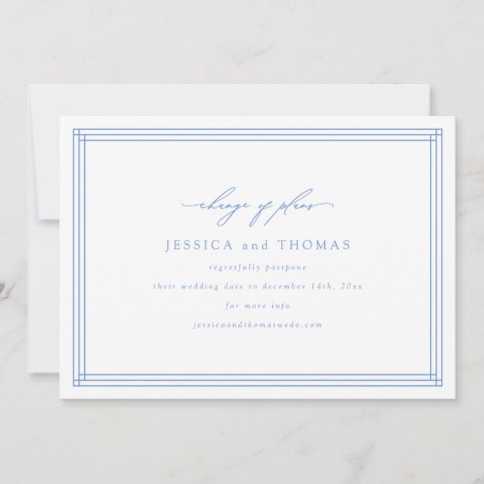 おしゃれな窓ウェディング延期 日程変更 案内状 (正面)