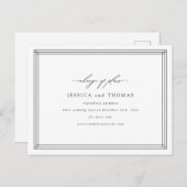 おしゃれな窓 ウェディング延期 日程変更 案内ポストカード (正面/裏面)