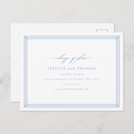 おしゃれな窓 ウェディング延期 日程変更 案内ポストカード (正面/裏面)