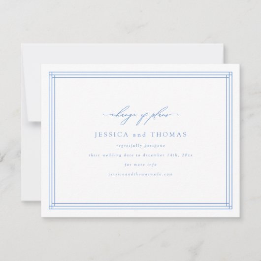 おしゃれな窓 ウェディング 延期 日程変更 案内状 (正面)