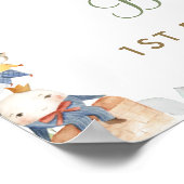 おしゃれな童謡グリーンの1歳誕生日おめでとう ポスター (角)