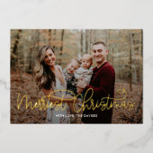 おしゃれな筆文字が素敵なクリスマスカード 箔シーズンカード (正面)