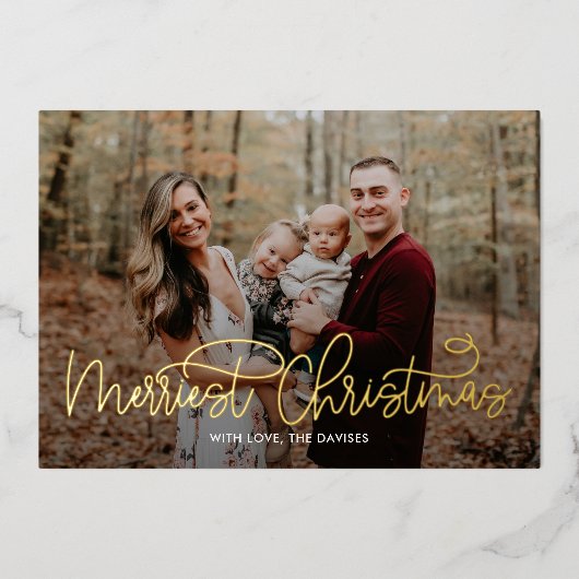 おしゃれな筆文字が素敵なクリスマスカード 箔シーズンカード (正面)