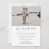 おしゃれな筆記体で結婚報告 招待状 (正面)