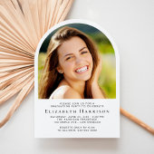 おしゃれな筆記体アーチ写真 卒業パーティー 招待状