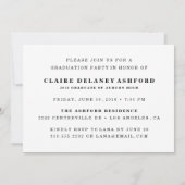 おしゃれな筆記体オーバーレイ 卒業写真招待状 招待状 (裏面)