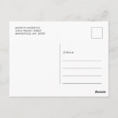 おしゃれな筆記体写真 卒業お礼 ポストカード (裏面)