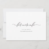 おしゃれな筆記体延期案内 予定変更 招待状 (裏面)