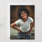 おしゃれな筆記体 写真 卒業式 招待状 (正面)