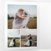 おしゃれな筆記体 結婚式 写真多めの感謝カード 三つ折り招待状 (内部最初)