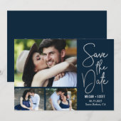 おしゃれな筆記体 編集可能なカラー Save The Date カード (正面/裏面)