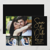 おしゃれな筆記体EDIT可能カラー Save The Date カード (正面/裏面)