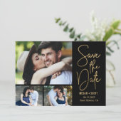 おしゃれな筆記体EDIT可能カラー Save The Date カード (スタンド正面)