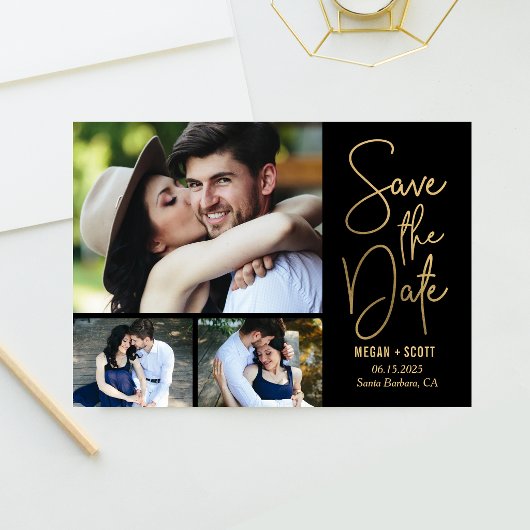 おしゃれな筆記体EDIT可能カラー Save The Date カード