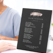 おしゃれな筆跡サロン価格リストサービス ブラック 台座サイン