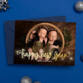 おしゃれな箔加工のFOIL ハッピー・ニュー・イヤー・ホリデーカード 箔シーズンカード