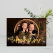 おしゃれな箔加工のFOIL ハッピー・ニュー・イヤー・ホリデーカード 箔シーズンカード (立ち正面)