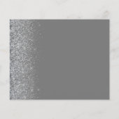 おしゃれな節約ウェディング・セーブ・ザ・デート（グレー・シルバー・グリッター） (裏面)