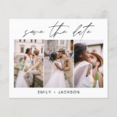 おしゃれな節約タイプのSave the Date 3枚写真 フォト エレガント モダン (正面)