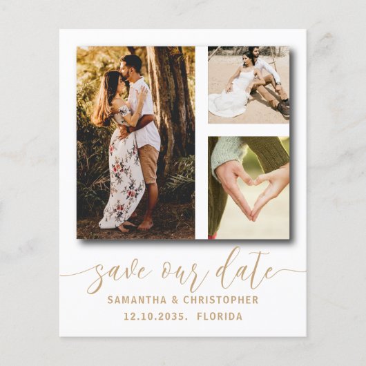 おしゃれな節約フォト デートを大切にしたい Save Our Date 招待状 (正面)