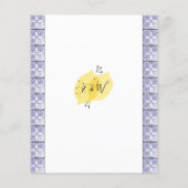 おしゃれな節約 ブライダルシャワー 招待状 (裏面)