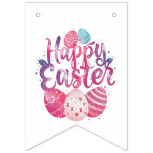 おしゃれな紫とピンクのイースターエッグのラッピングペーパー