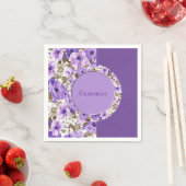 おしゃれな紫と白の花柄のナプキン 4 枚 スタンダードカクテルナプキン (インサイチュ)