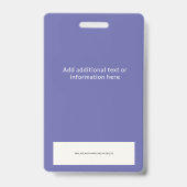 おしゃれな紫と緑の社員写真IDとロゴ バッジ (裏面)