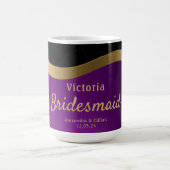 おしゃれな紫と金のモノグラム コーヒーマグカップ (中央)