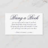 おしゃれな紫のスクリプト | 現代の赤ちゃんの本の詩 エンクロージャーカード (正面)