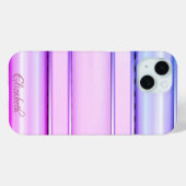 おしゃれな紫のストライプ Case-Mate iPhoneケース (裏面 (横))