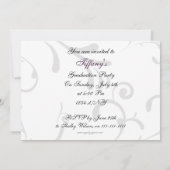 おしゃれな紫の卒業写真招待状 招待状 (裏面)