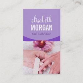 おしゃれな紫の花のネイルサロン・マニキュア・エスパ 名刺