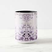 おしゃれな紫の花のマグカップ マグカップ (中央)