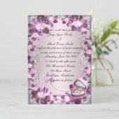 おしゃれな紫の花のモダンな招待状 招待状 (スタンド正面)