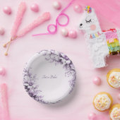 おしゃれな紫の花 ペーパーボウル (パーティー)